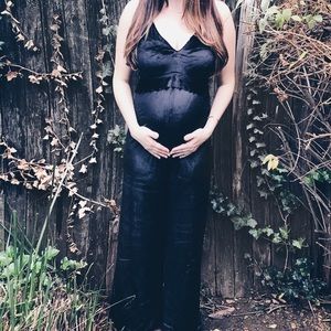 velvet maternity jumpsuit